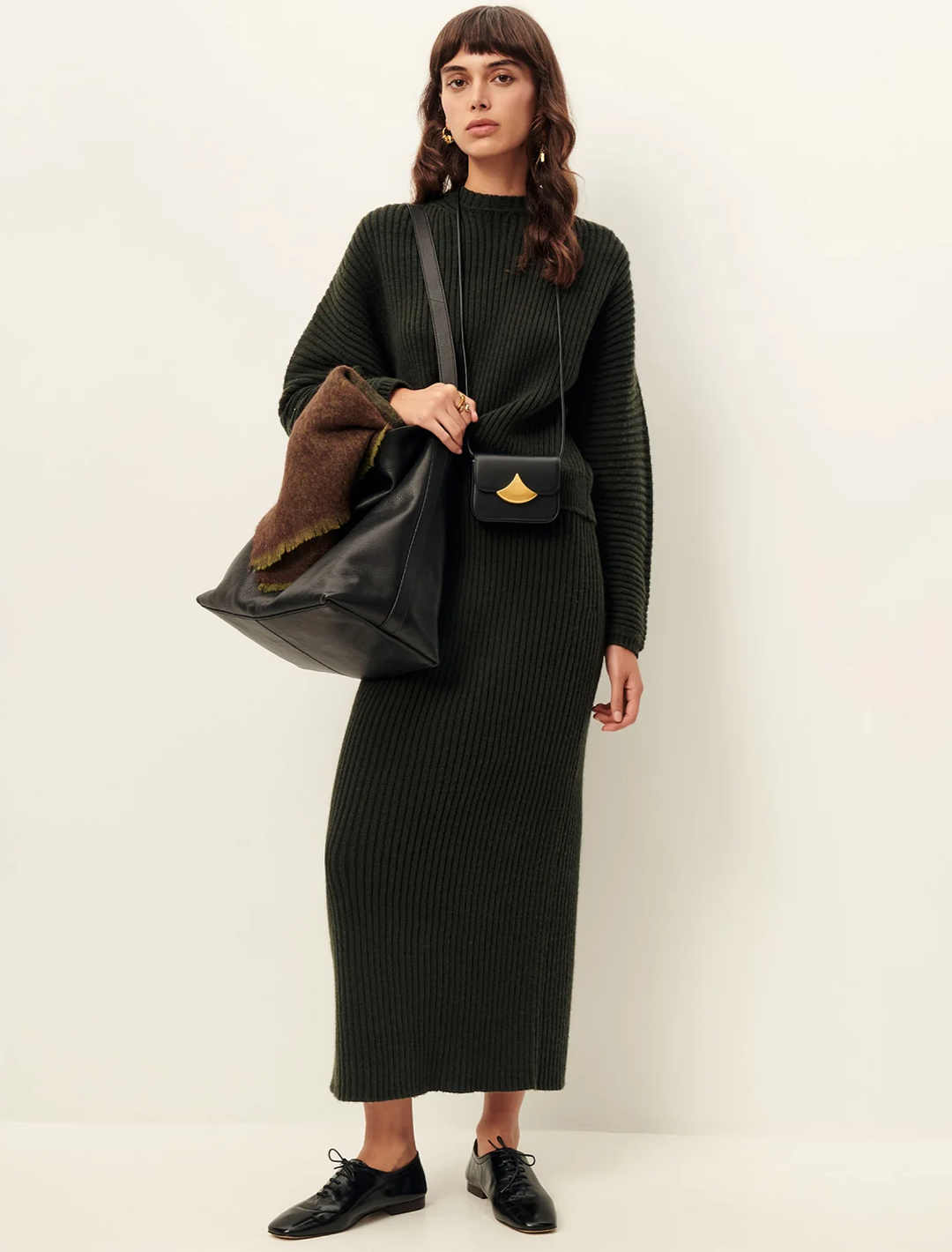 kelen ribbed knit skirt in forest