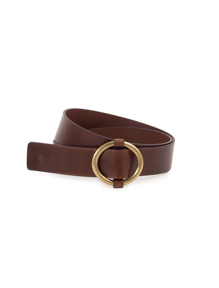 tissao t belt in chestnut leather