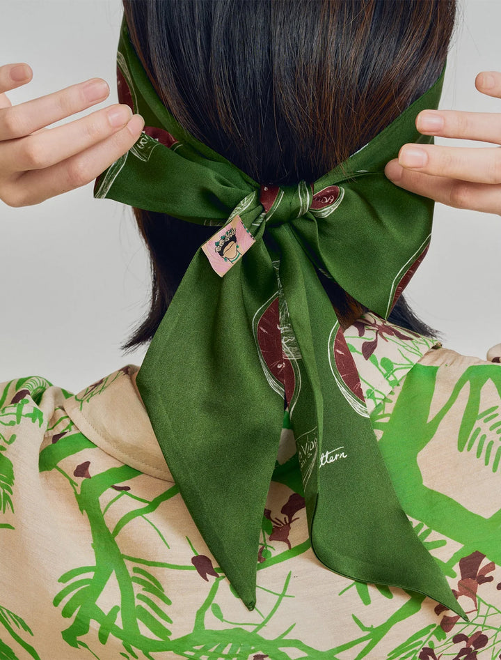 viva la vida olive green skinny scarf