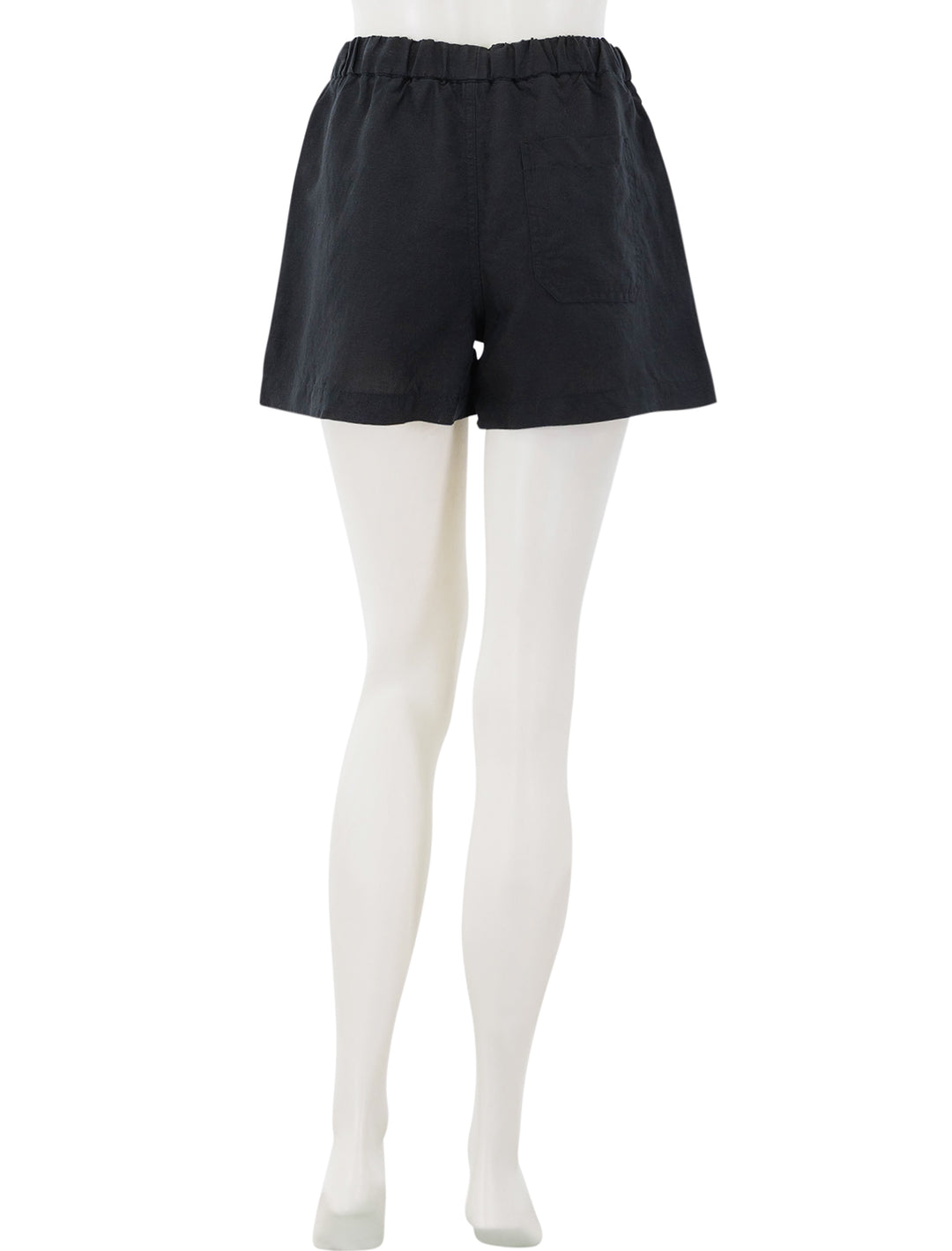 linen drawstring short in black
