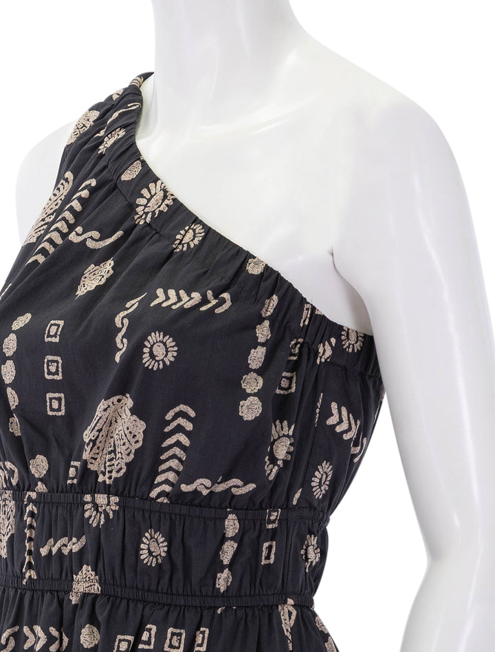 close up view of selani dress in beach shell print