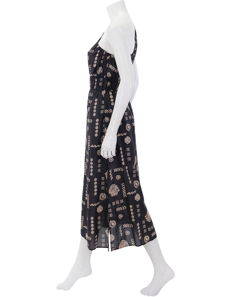 side view of selani dress in beach shell print