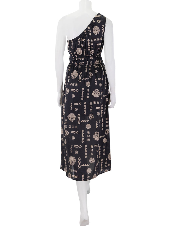 back view of selani dress in beach shell print