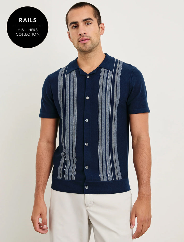 men's silas shirt in blue heather multi