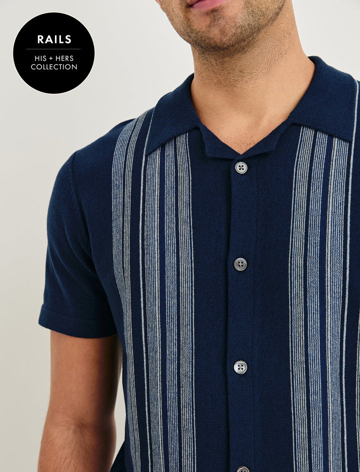 men's silas shirt in blue heather multi (2)