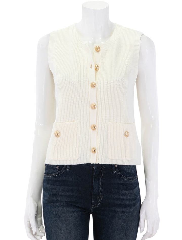 aliya sweater vest in cream