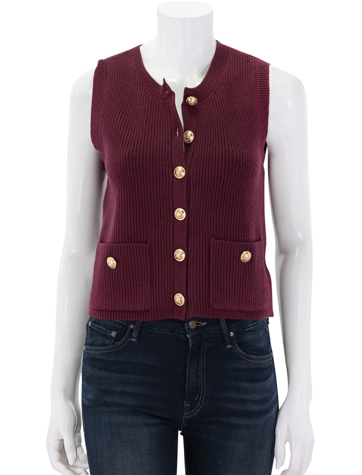 aliya sweater vest in wine