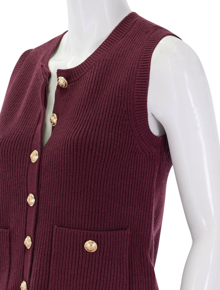 aliya sweater vest in wine