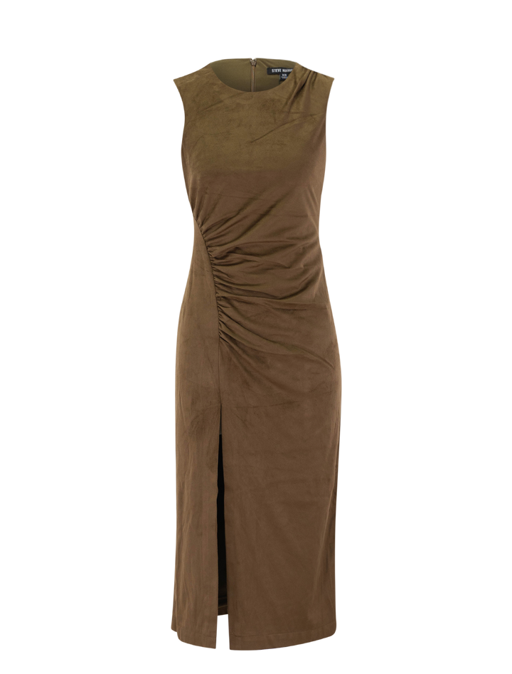 keegan chestnut faux suede dress