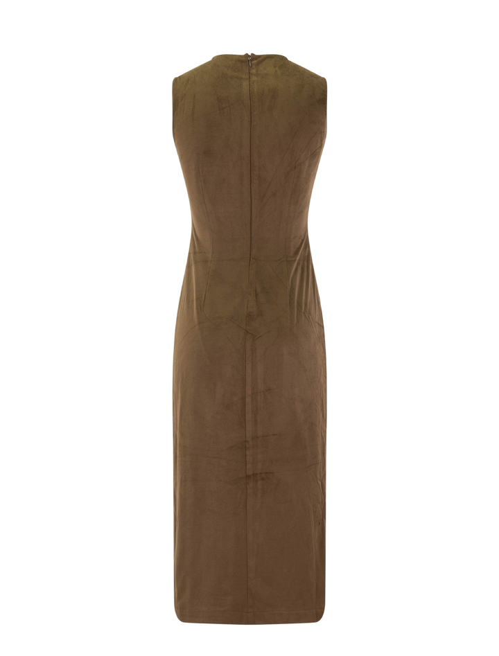 keegan chestnut faux suede dress