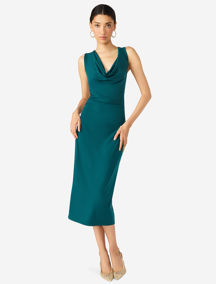 kalina dress in midnight teal