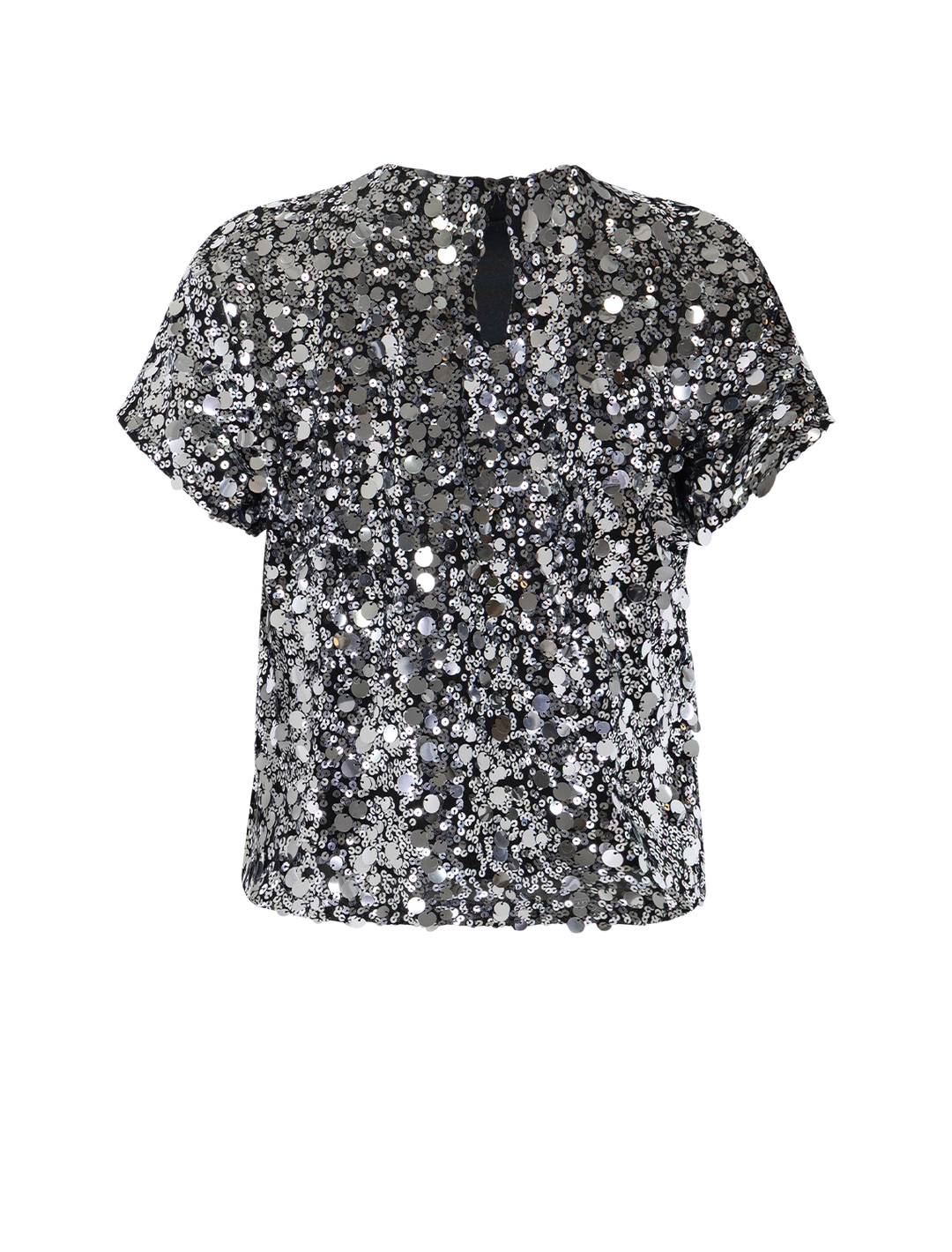 cressa top in silver sequins