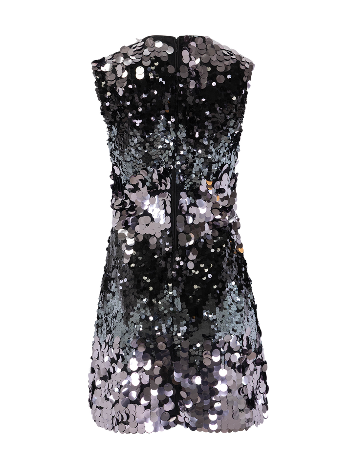 harley sequin dress in silver birch