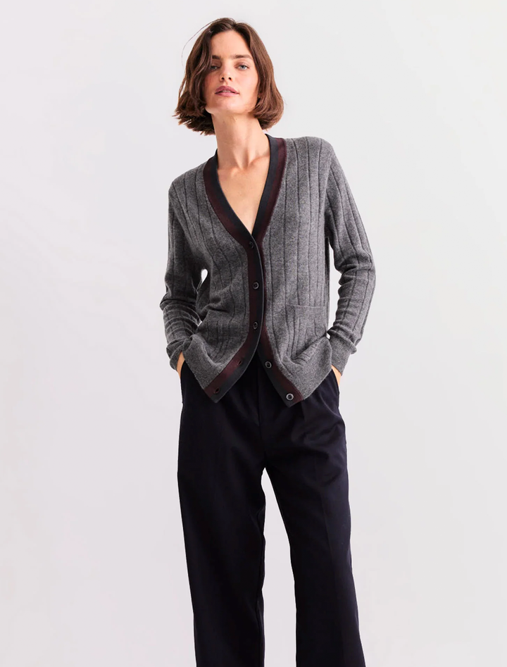 the sinclair cardigan in smoke melange