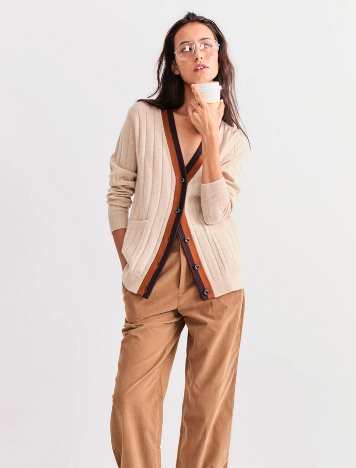 the sinclair cardigan in oatmeal melange