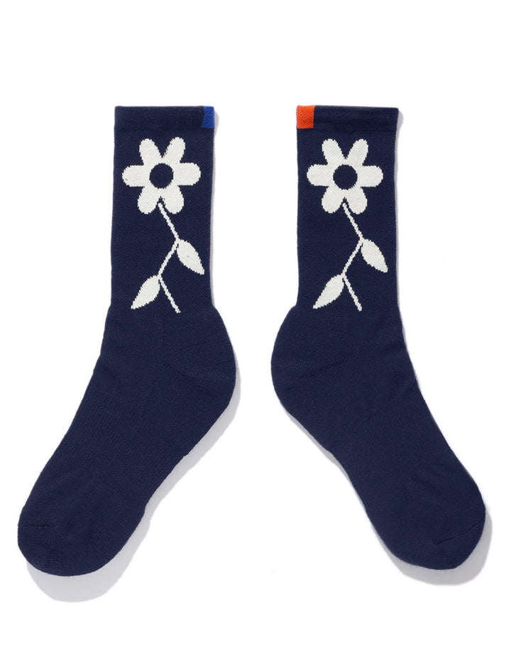 the flower sock in navy