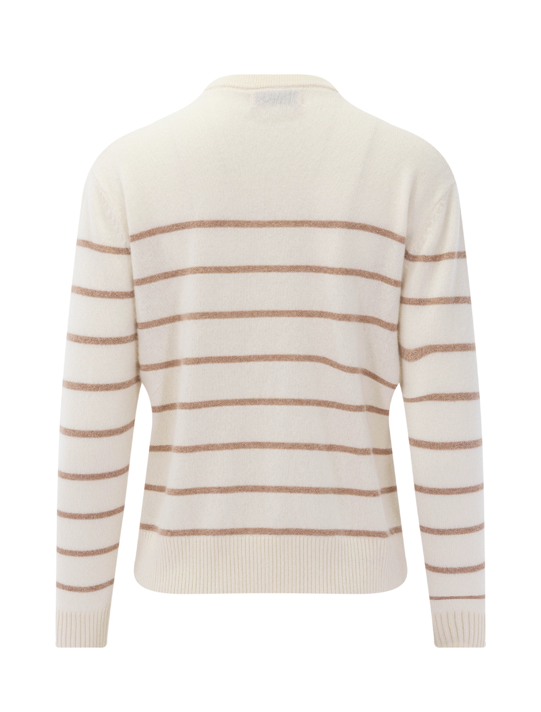 harper cashmere crewneck sweater in gold stripe