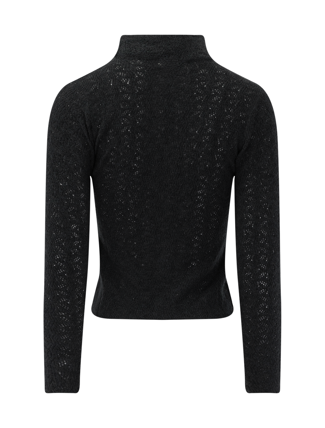 mock neck fine gauge sweater in black