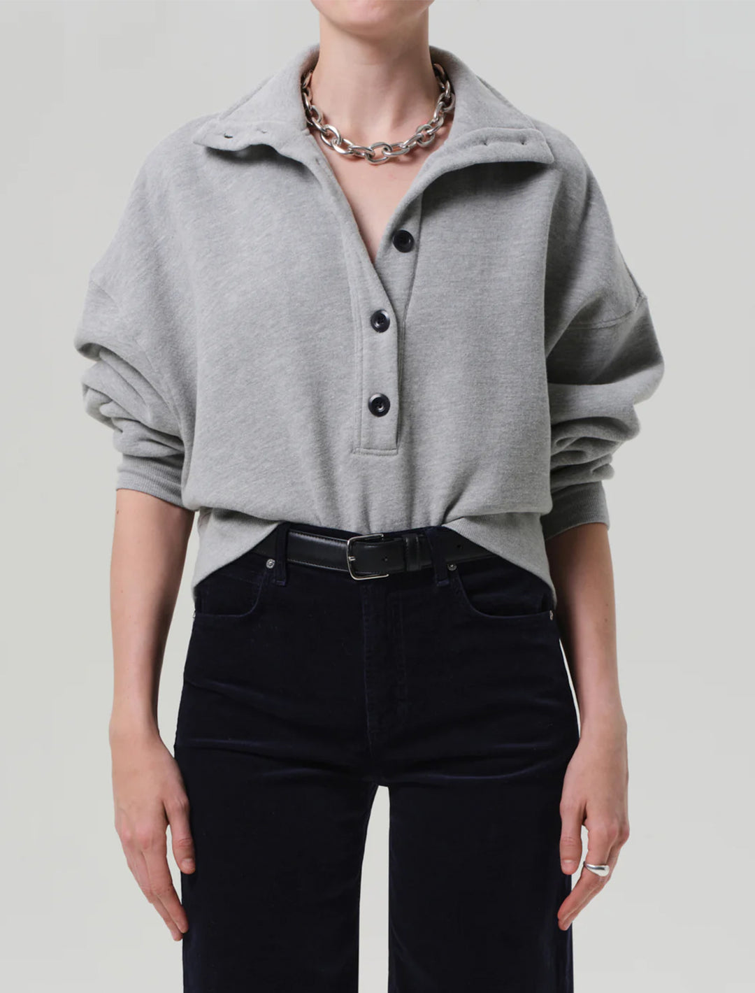 mirelle funnel neck sweatshirt in heather grey