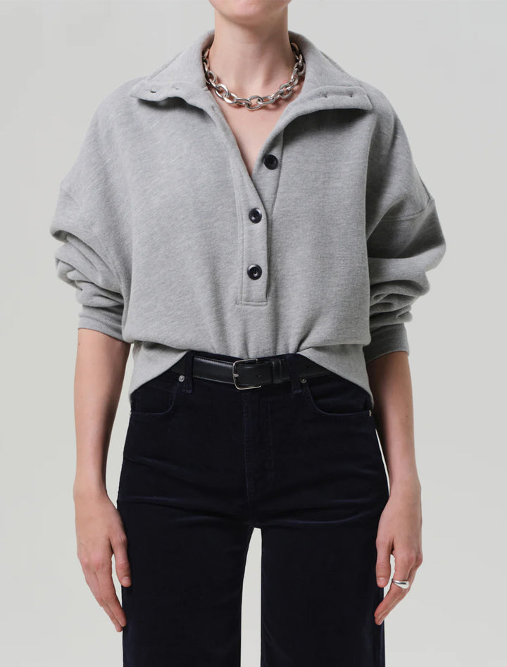 mirelle funnel neck sweatshirt in heather grey