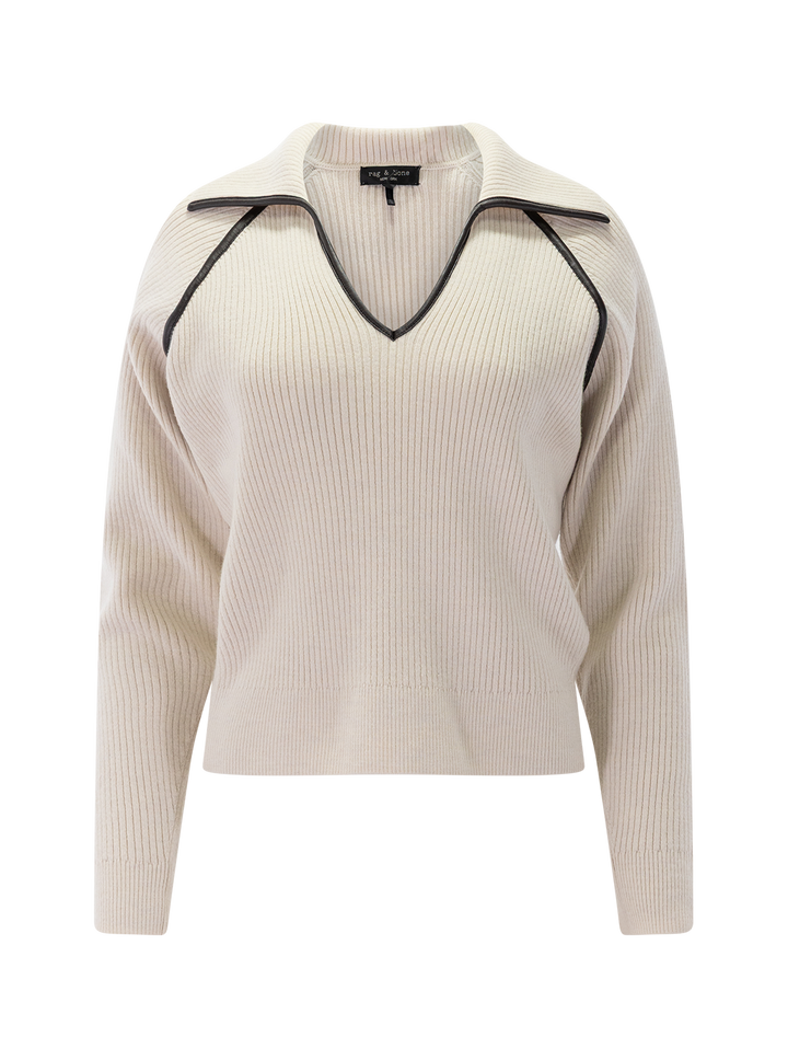 caterina faux leather polo