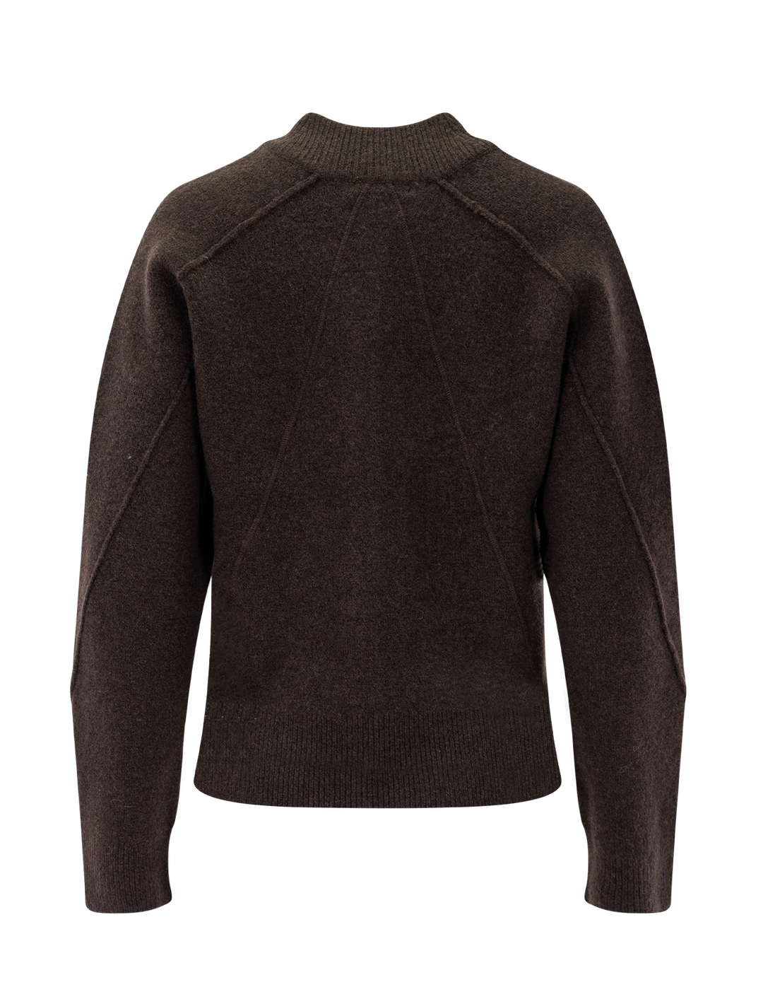 bridget mock neck cardigan in brown