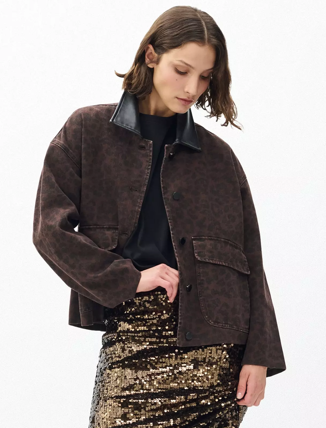 natalia jacket in espresso leopard
