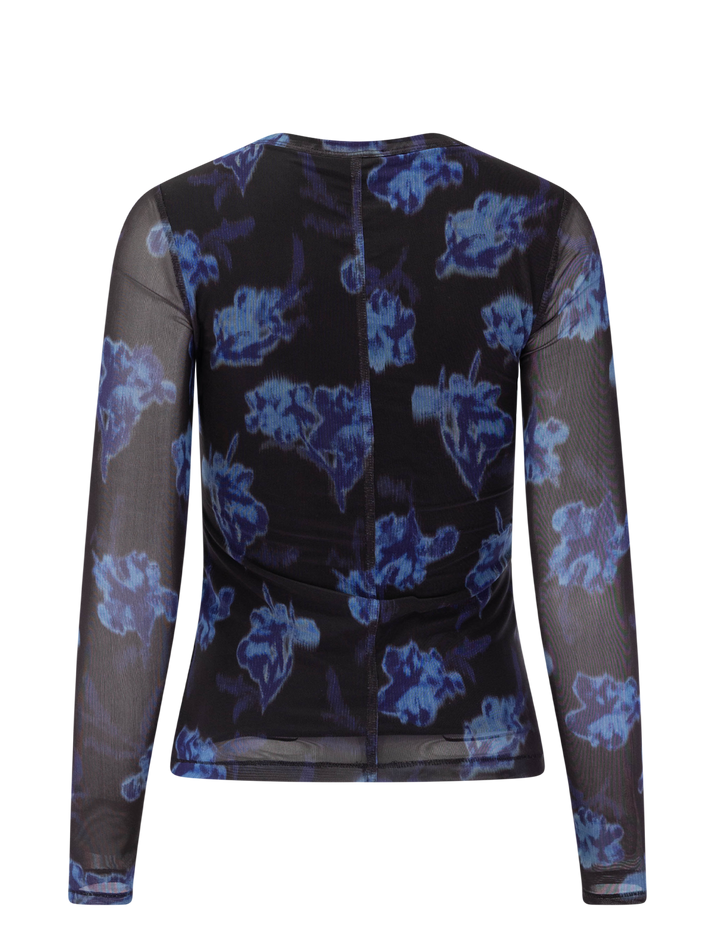 yana pritned mesh longsleeve tee