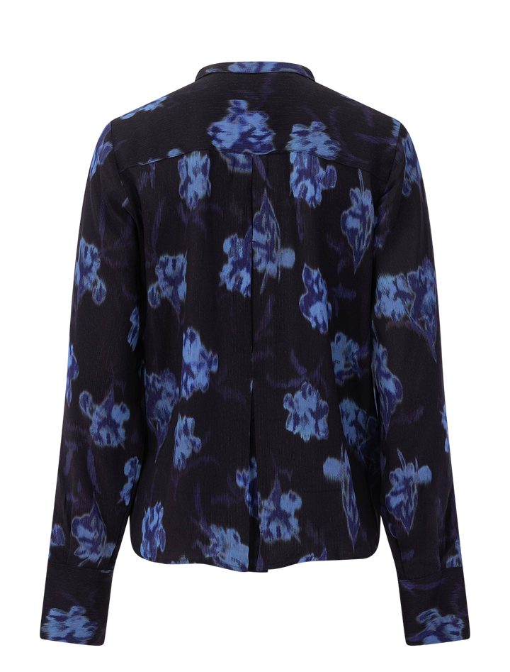 arden dark floral pleated blouse
