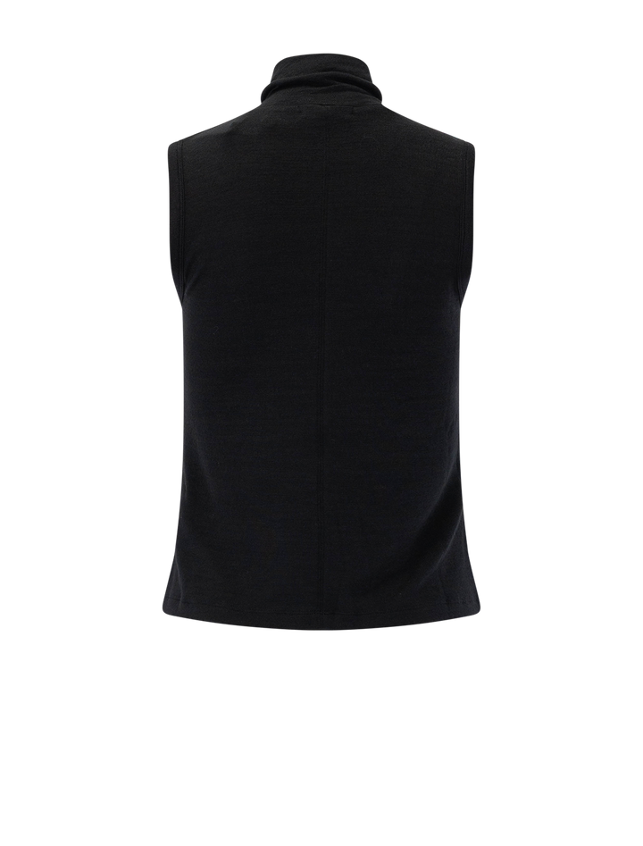 the knit turtleneck tank in black
