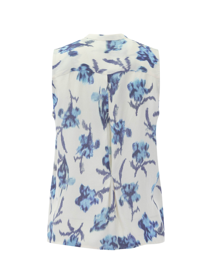 arden light floral sleeveless blouse