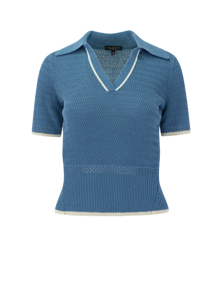 costi short sleeve polo in fog blue