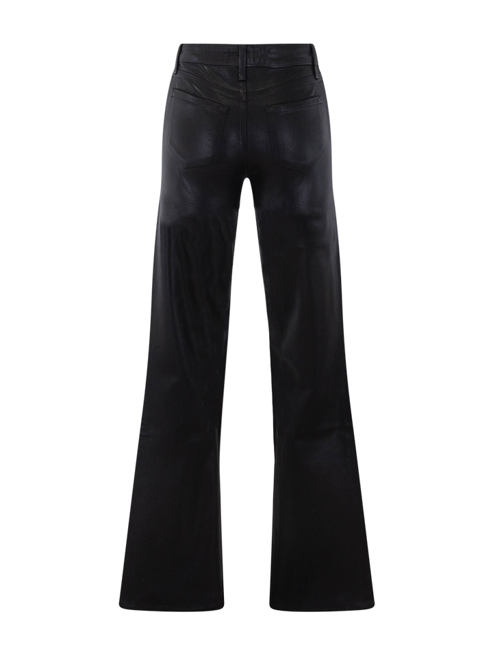 selma high rise sleek baby boot jean in coated noir