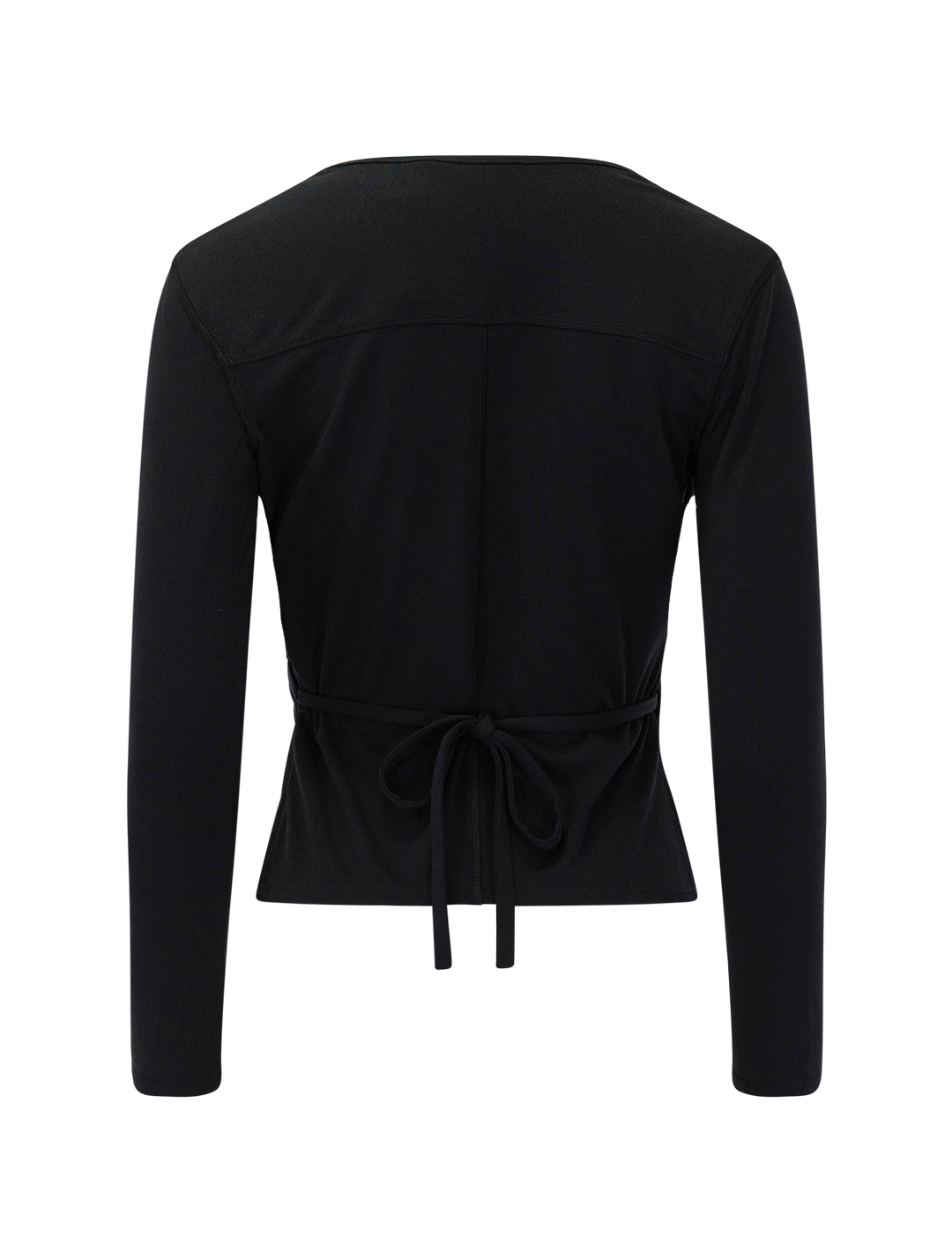 long sleeve overlap sweater in black
