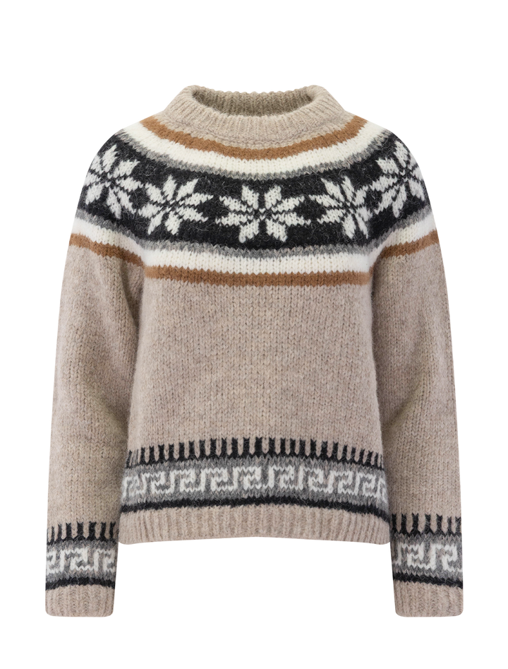 the snowflake fairisle pullover in oat