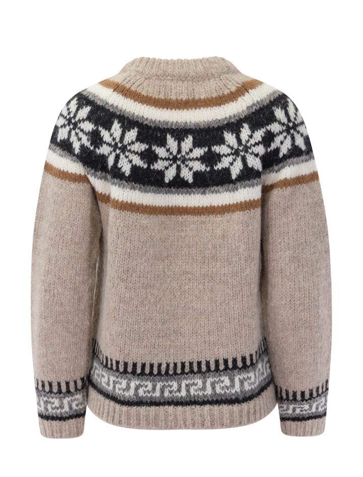 the snowflake fairisle pullover in oat