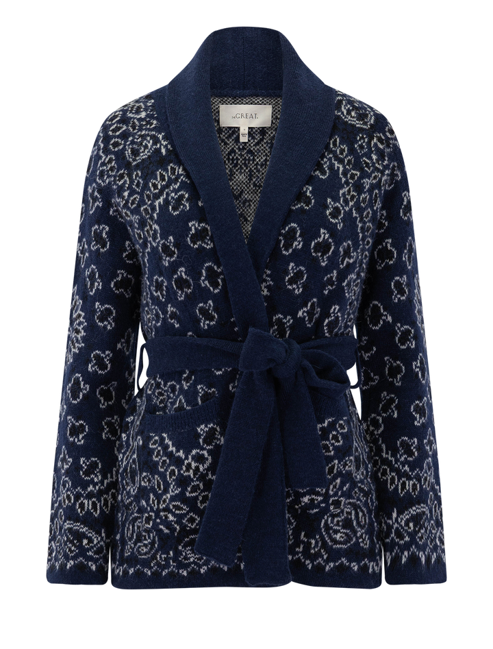 the bandana riding cardigan in navy