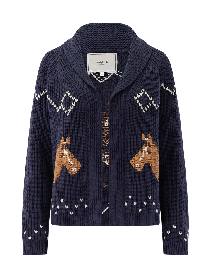 the horse lodge cardigan in navy