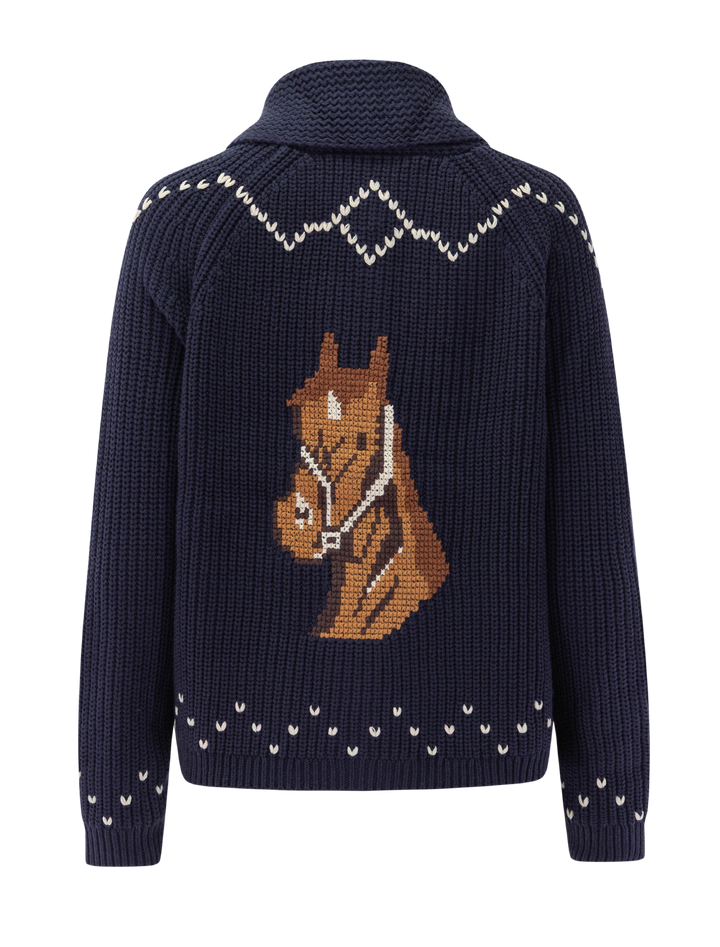 the horse lodge cardigan in navy