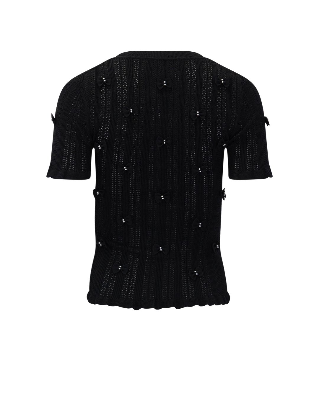 alberta pearl short sleeve knit top in black
