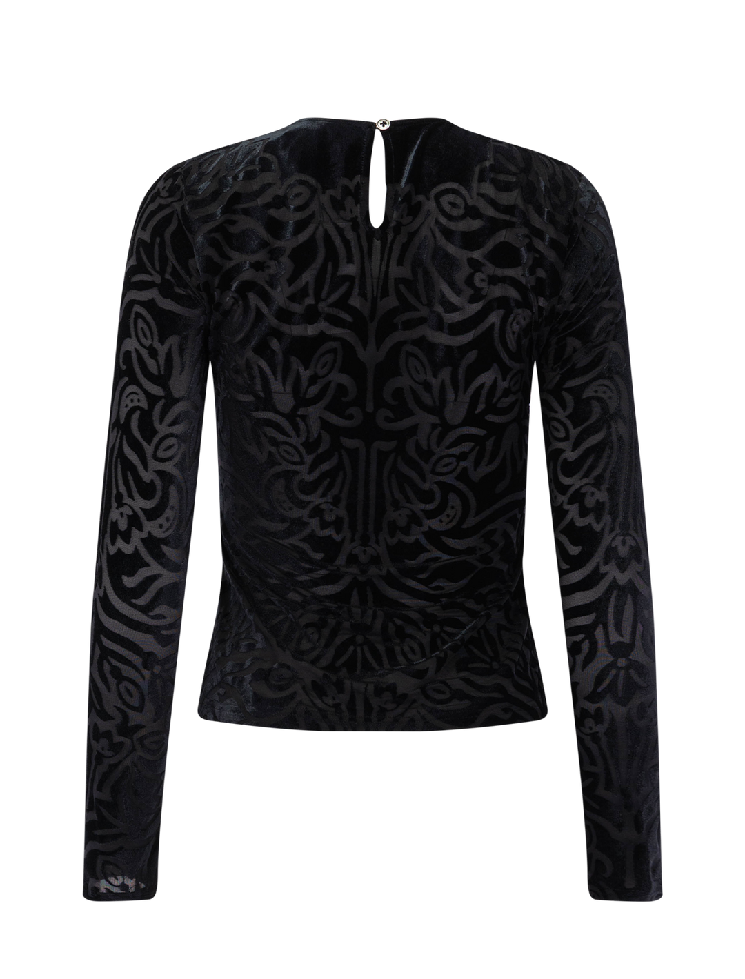 julie burnout long sleeve top in black