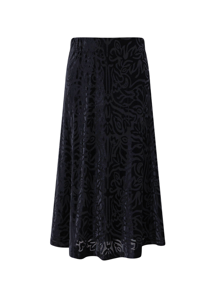 julie burnout midi skirt in black