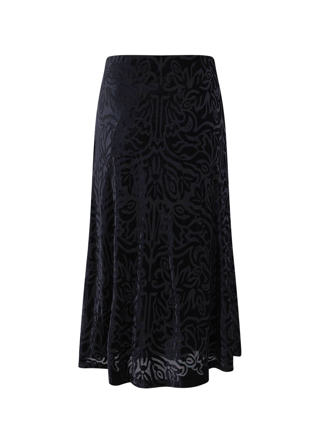 julie burnout midi skirt in black