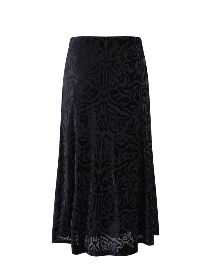 julie burnout midi skirt in black