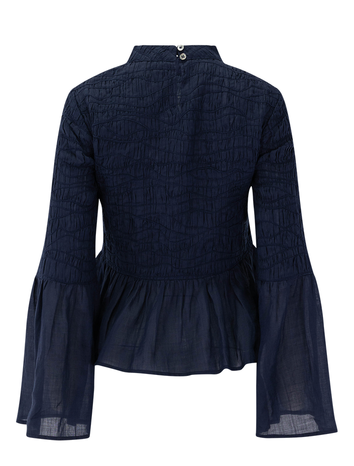 imogen solid long sleeve top in navy