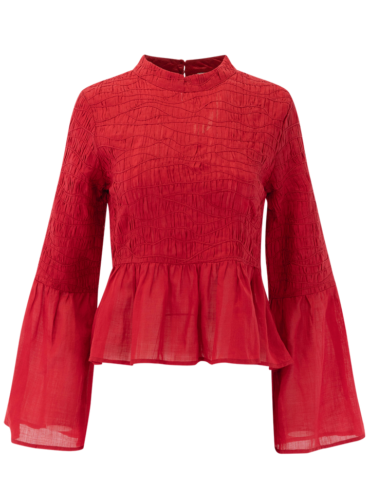 imogen long sleeve top in red