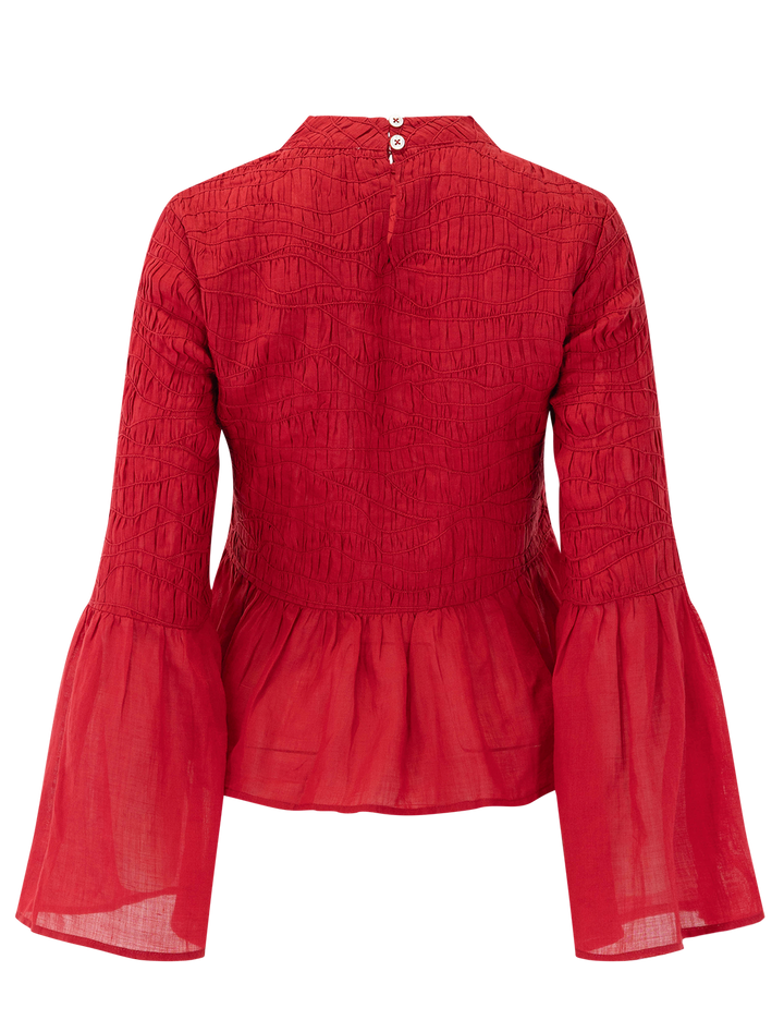 imogen long sleeve top in red