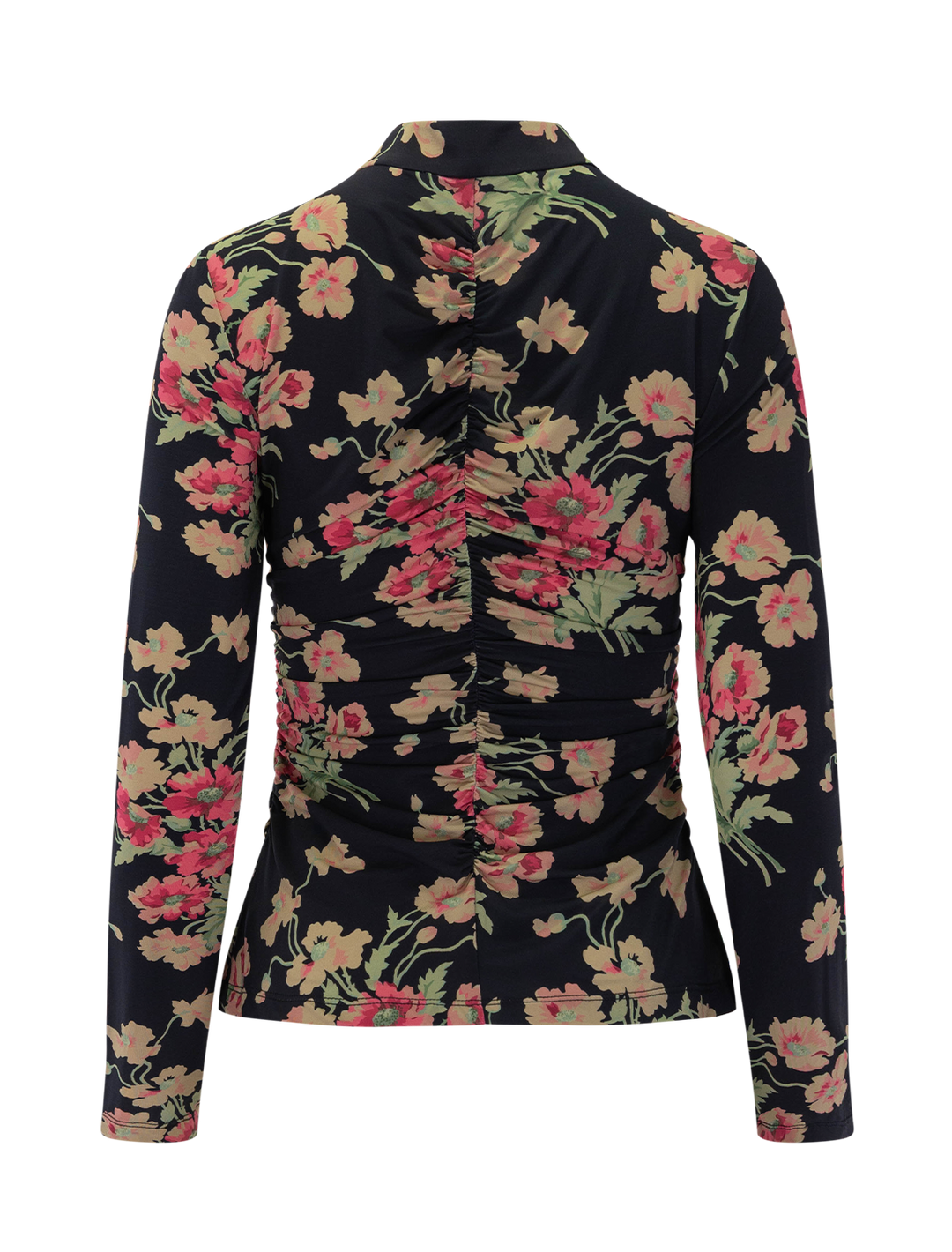 cornelia print long sleeve top in black