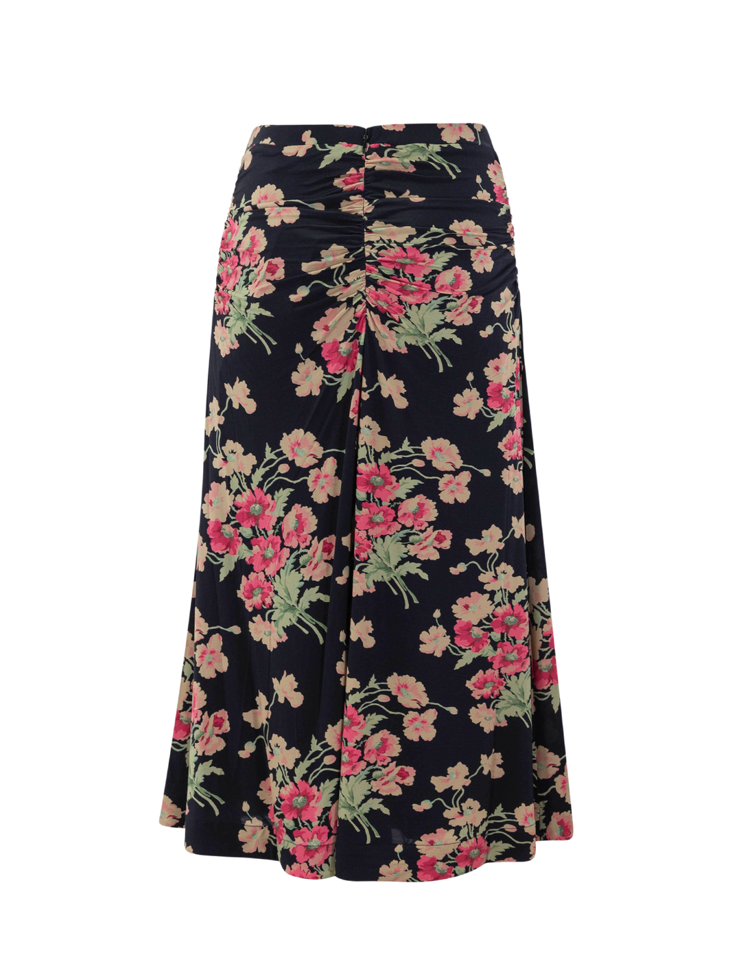 cornelia print midi skirt in black