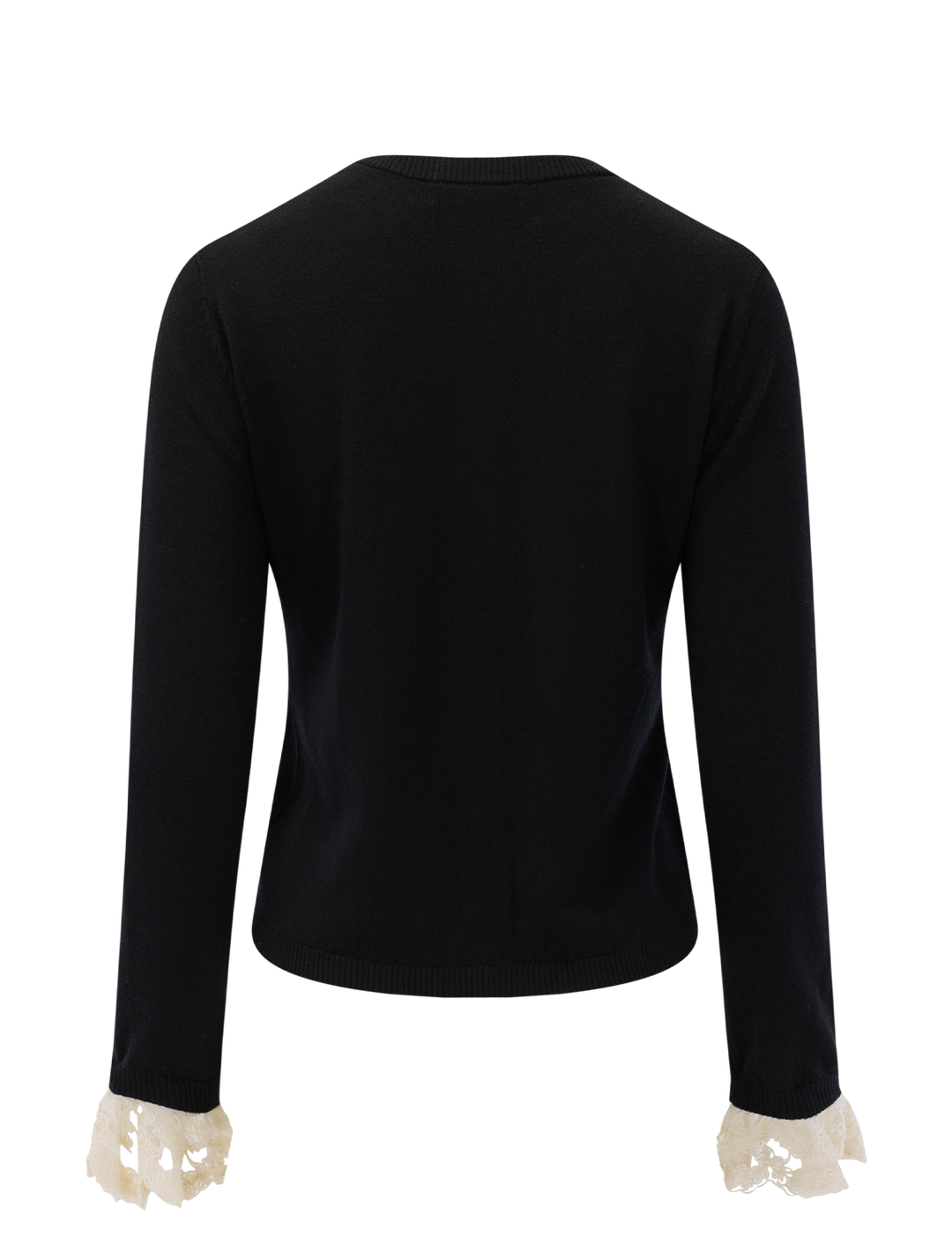 back view of diane knit cardigan in black